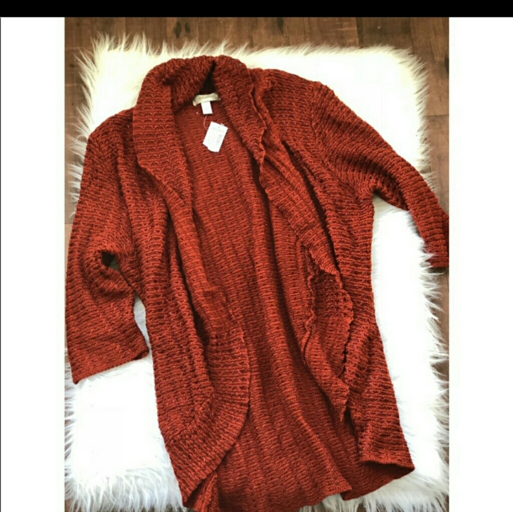 Dress barn ruffled  cardigan